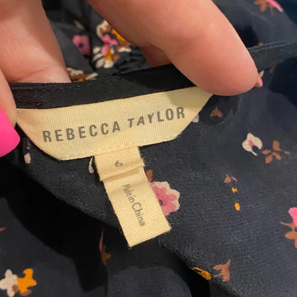 Rebecca Taylor Flutter Sleeve Dress navy Multicolor 16785 - Picture 8 of 9